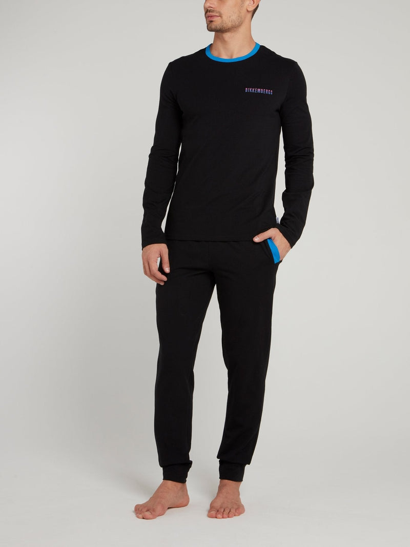 Black Jersey Cotton Loungewear