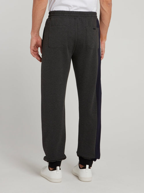 Grey Colour Block Trousers