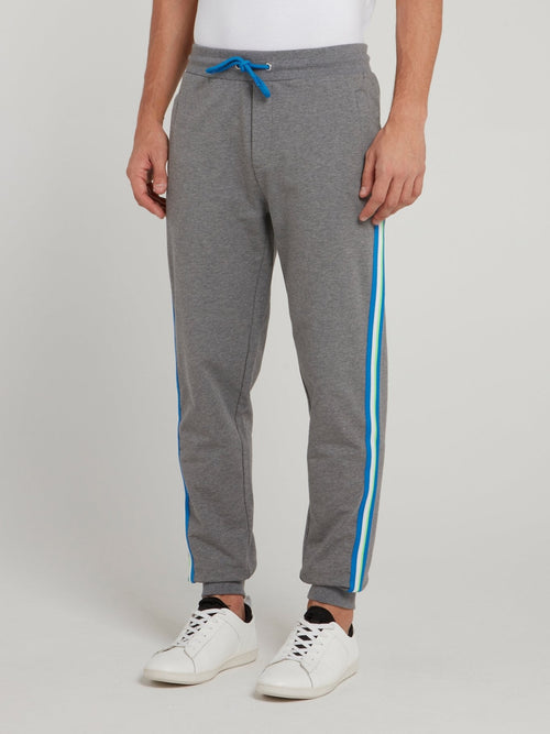 Grey Side Stripe Fleece Pants