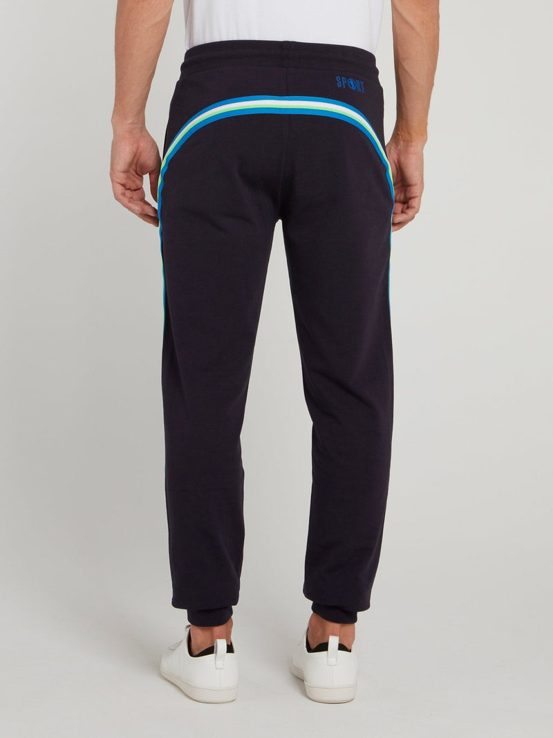 Navy Side Stripe Fleece Pants