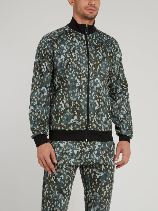 Green Camo High Neck Jacket