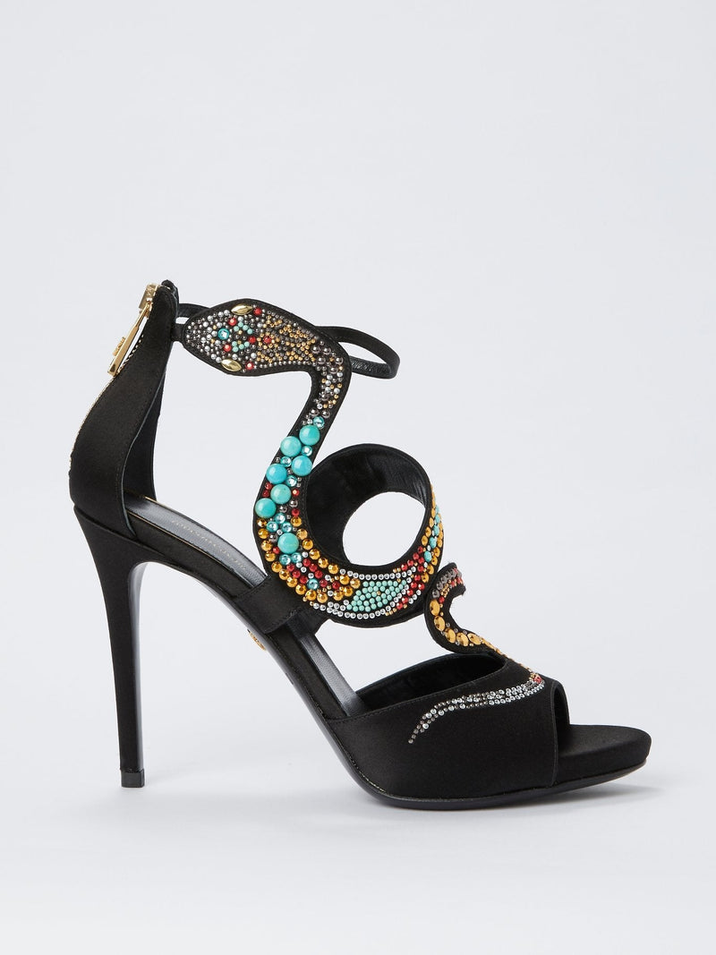 Black Snake Cage Pumps