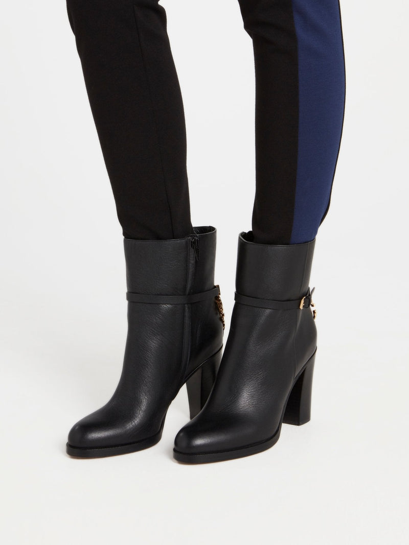 Black Rear Logo Ankle Boots