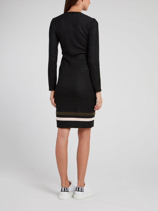 Black Viscose Sweater Dress