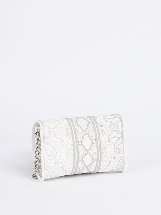 White Iris Lace Crossbody Bag