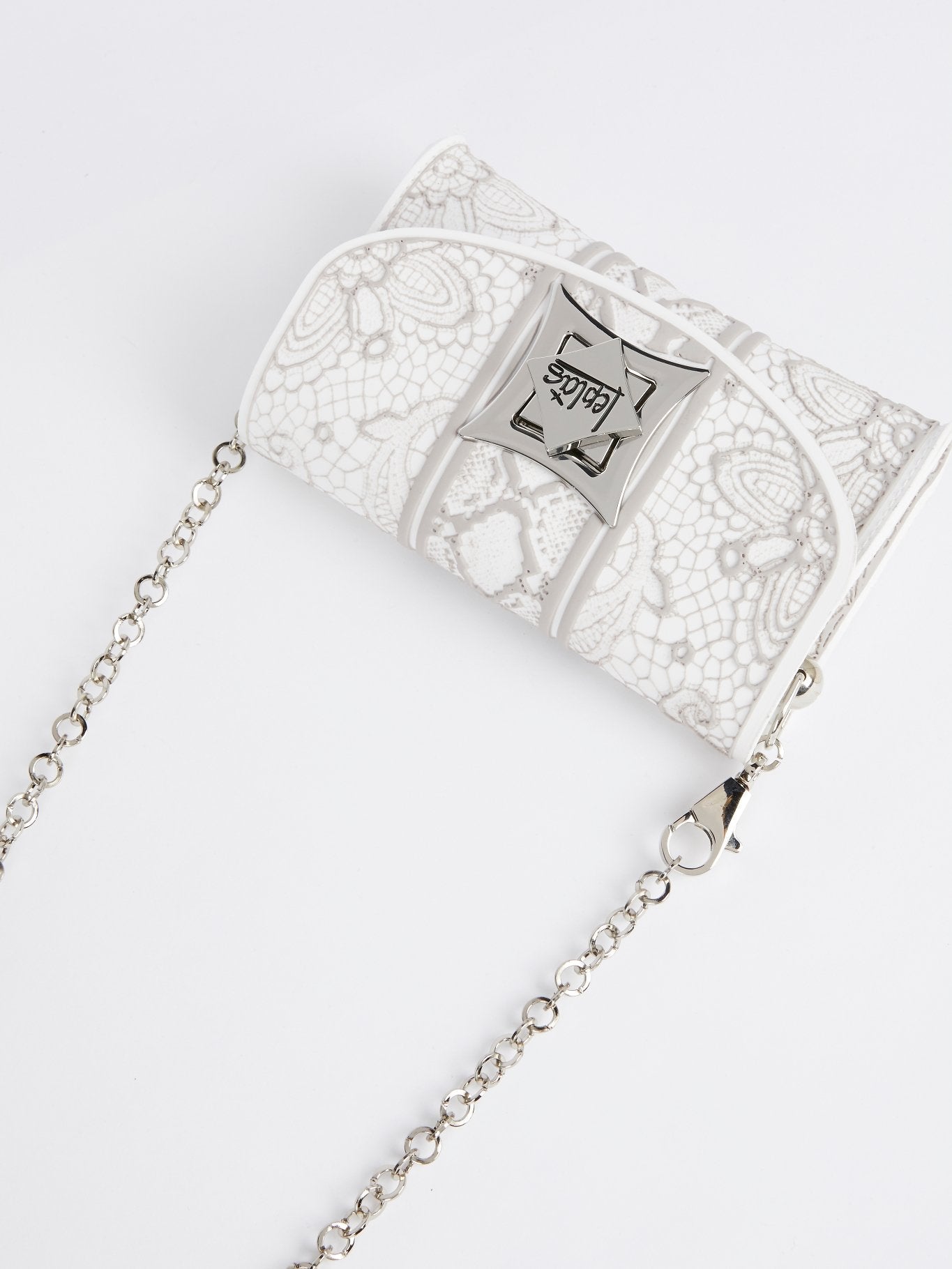 White Iris Lace Crossbody Bag