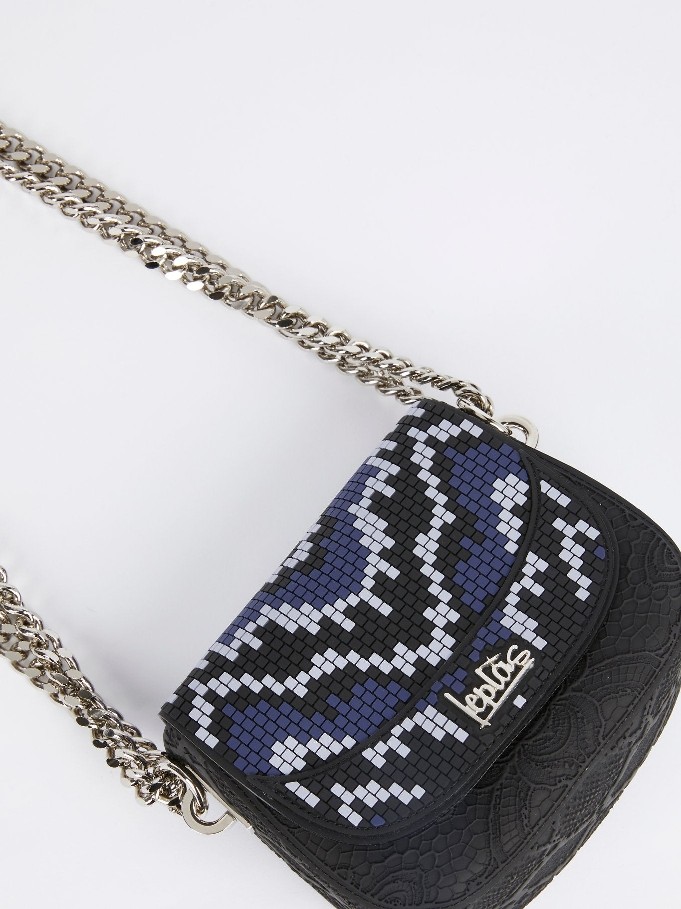 Navy Mini Dafne Navajos Quadratini Shoulder Bag