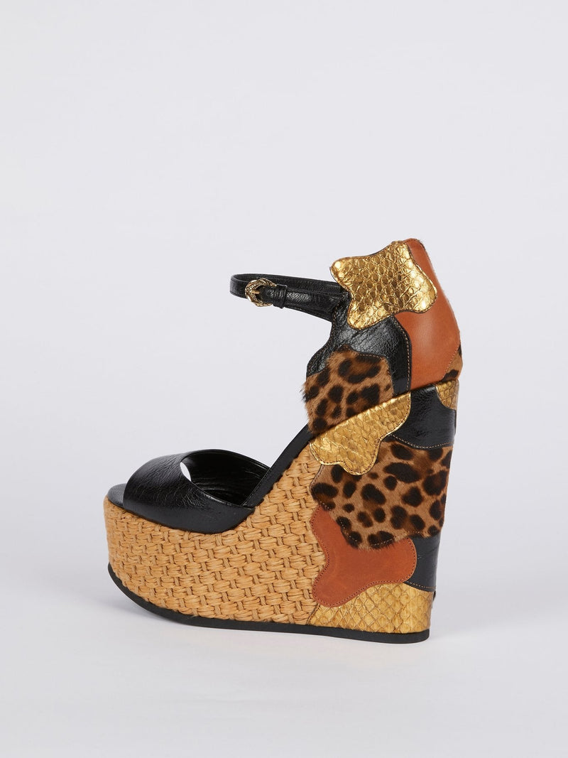 Espadrille Peep Toe Platform Wedge