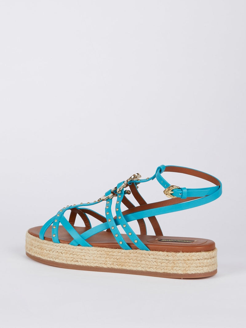 Blue Espadrille Gladiator Sandals