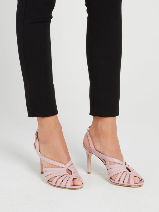 Pink Slingback Cage Sandals