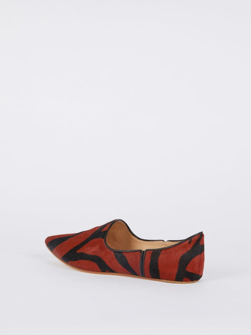 Zebra Effect Cavallino Flat Shoes