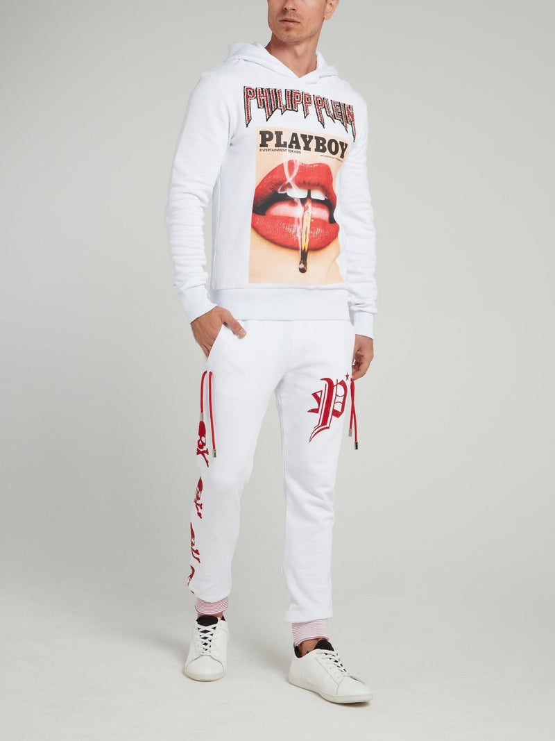 White Stripe Edge Jogging Trousers