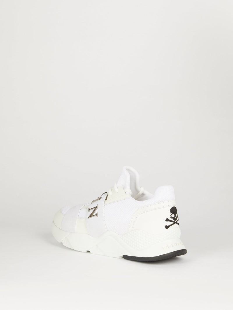 White Logo Front Strap Trainers