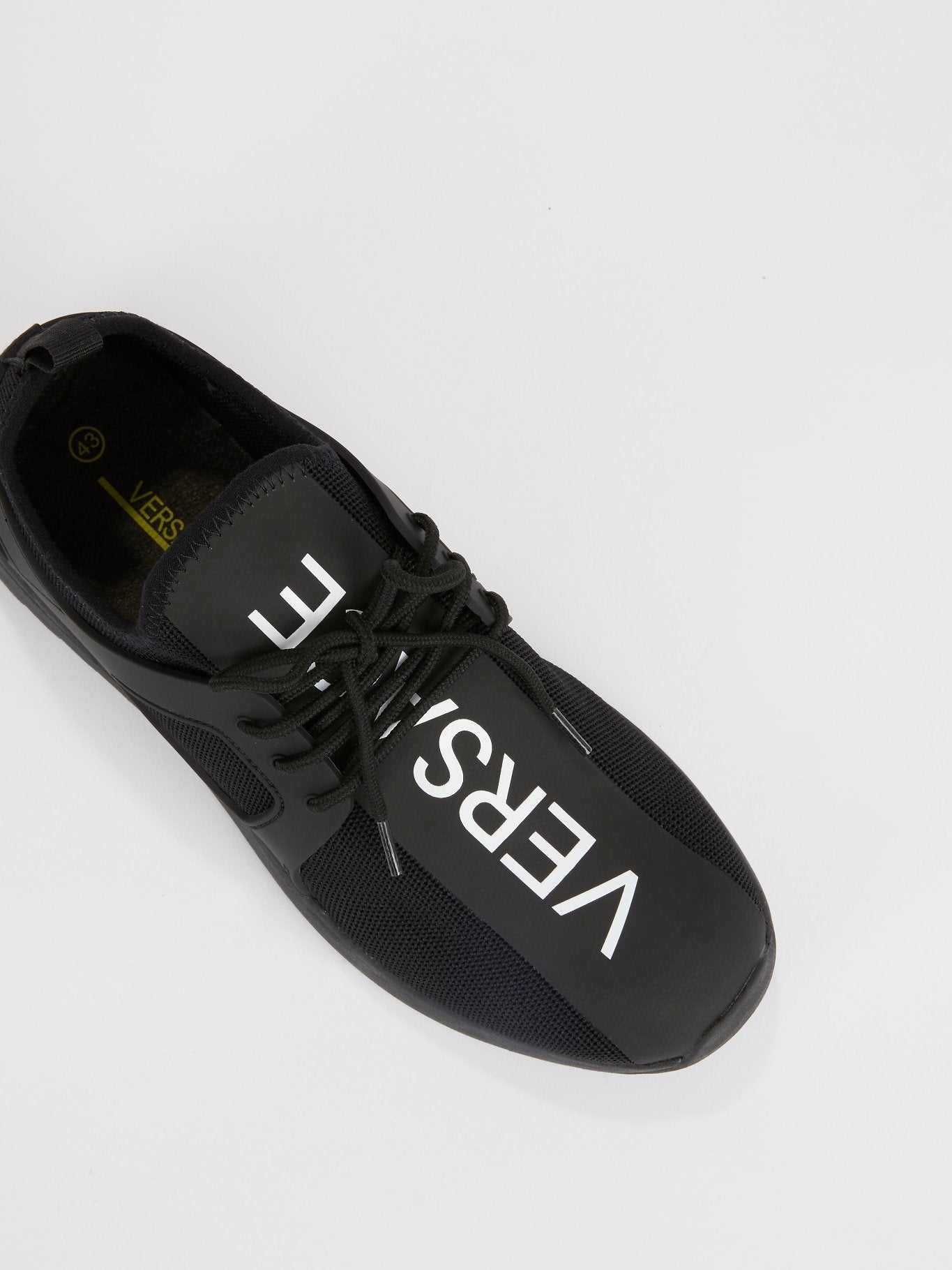 Black Mesh Logo Sneakers