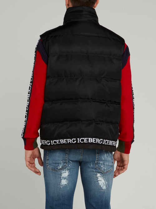 Black Quilted Funnel Jacket