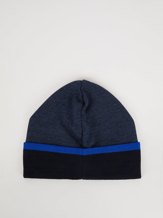 Navy Knitted Logo Beanie