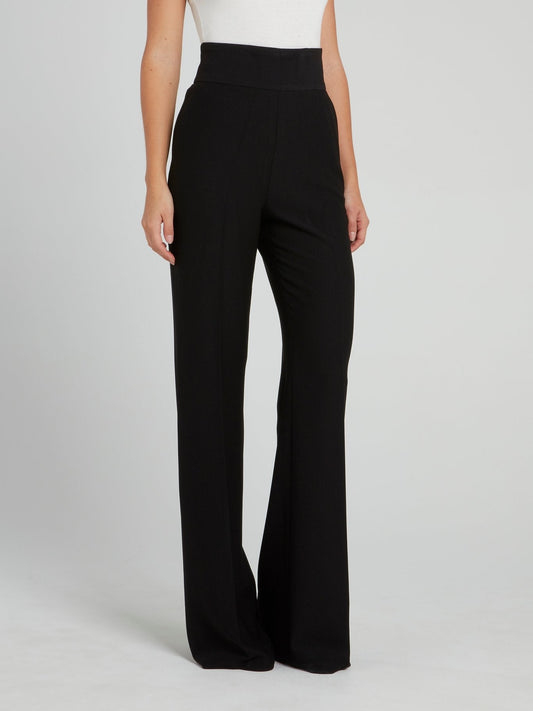 Black Rear Zip Flared Pants