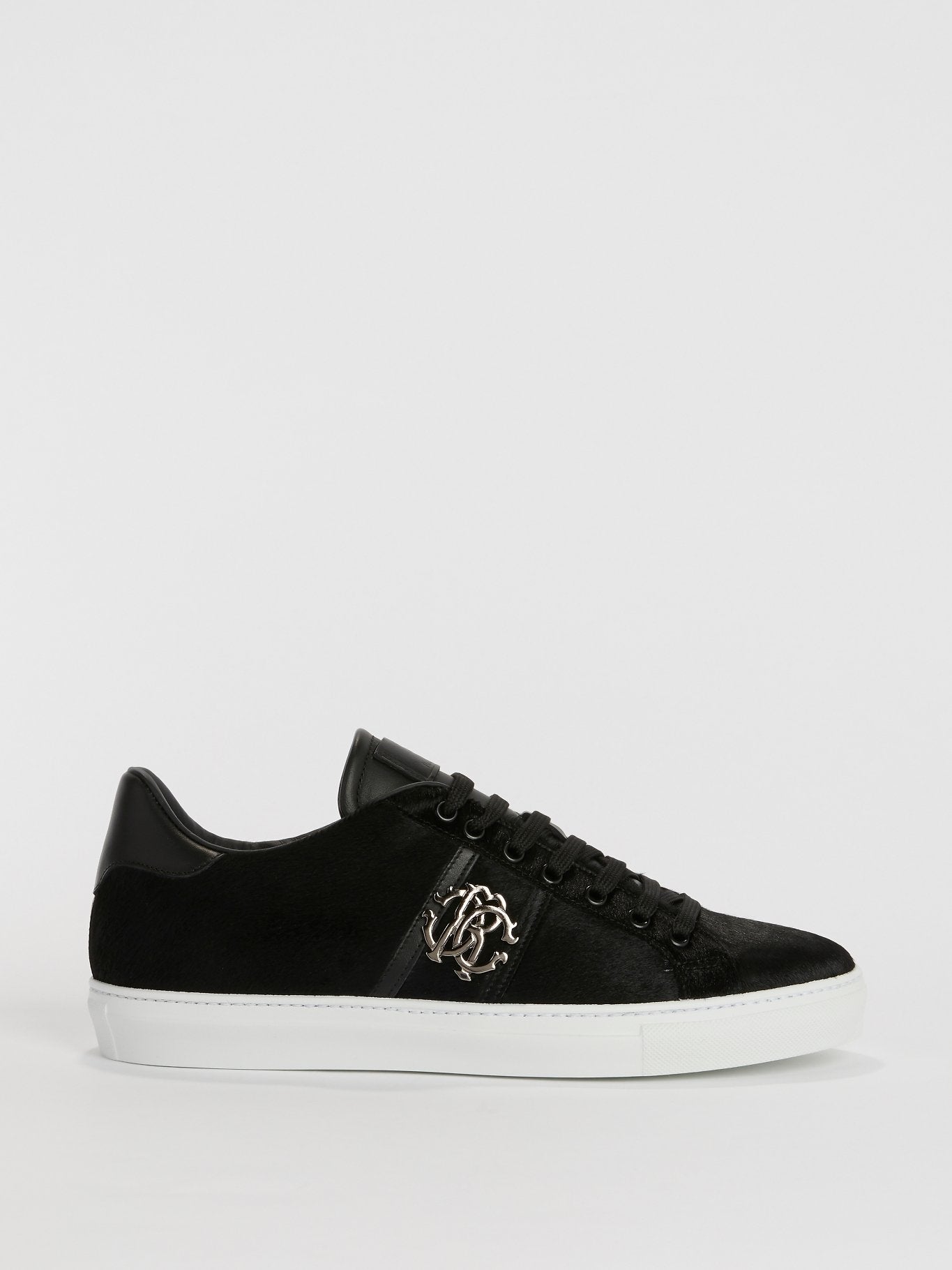 Black Logo Embellished Sneakers