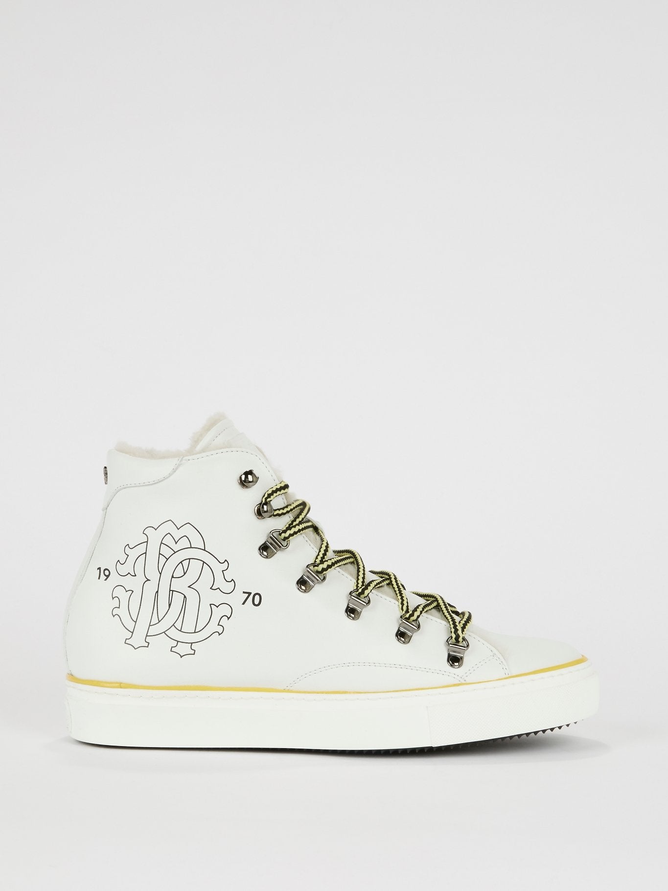 White Logo High Top Sneakers