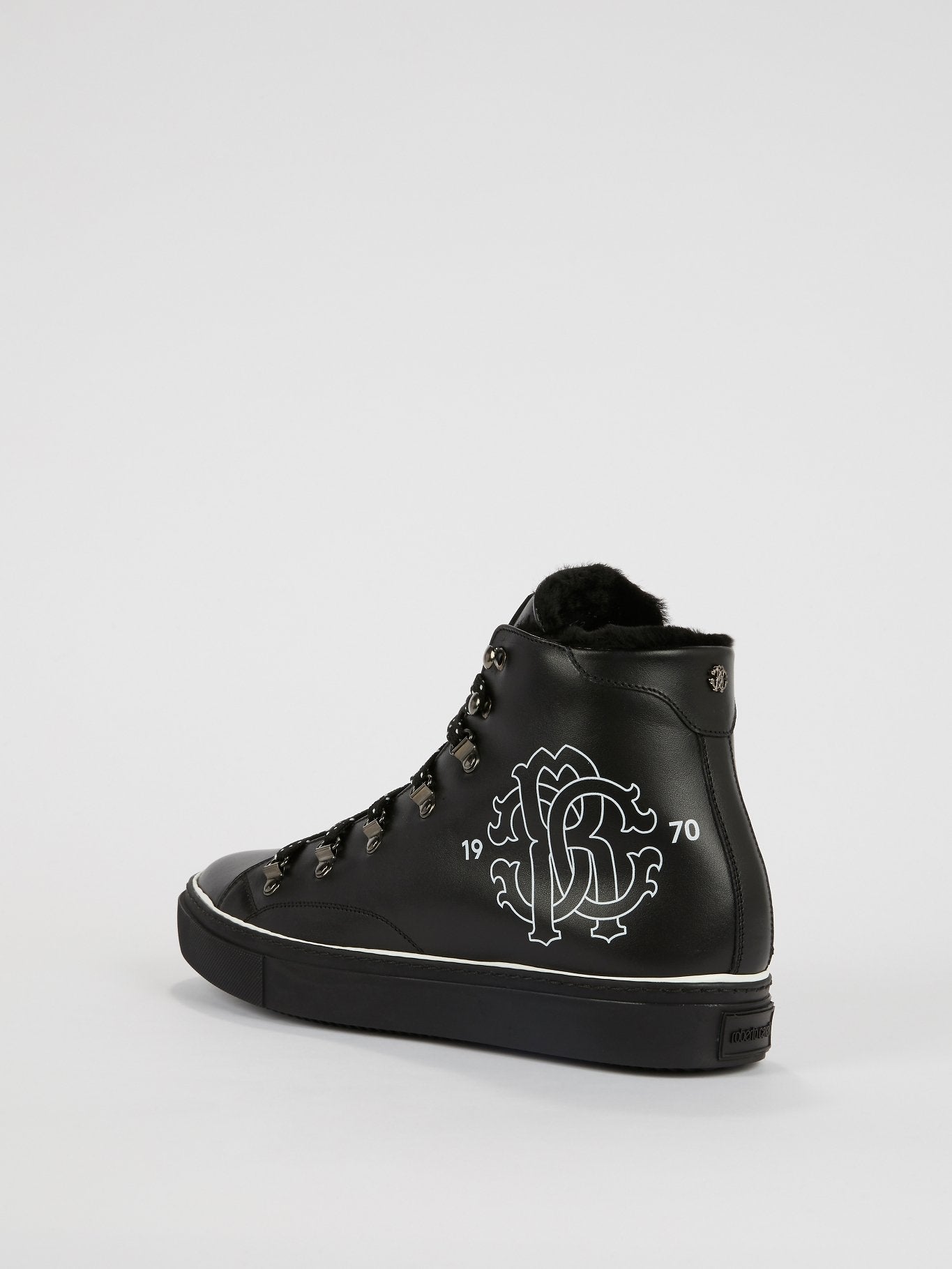 Black Logo High Top Sneakers