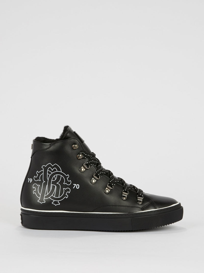 Black Logo High Top Sneakers