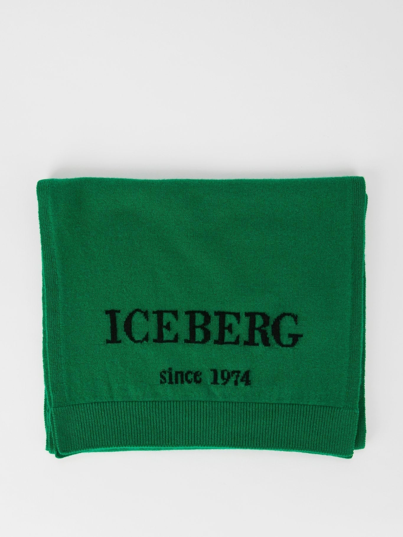 Green Logo Cashmere Knitted Scarf