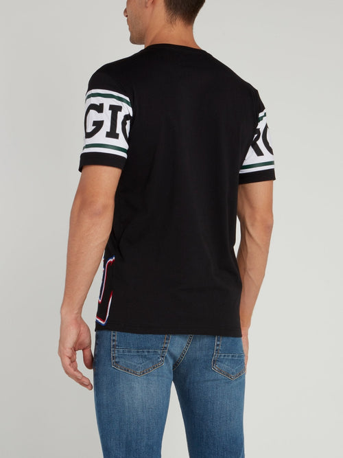 Tom and Jerry Black Stripe Panel T-Shirt