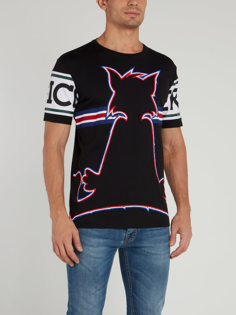 Tom and Jerry Black Stripe Panel T-Shirt