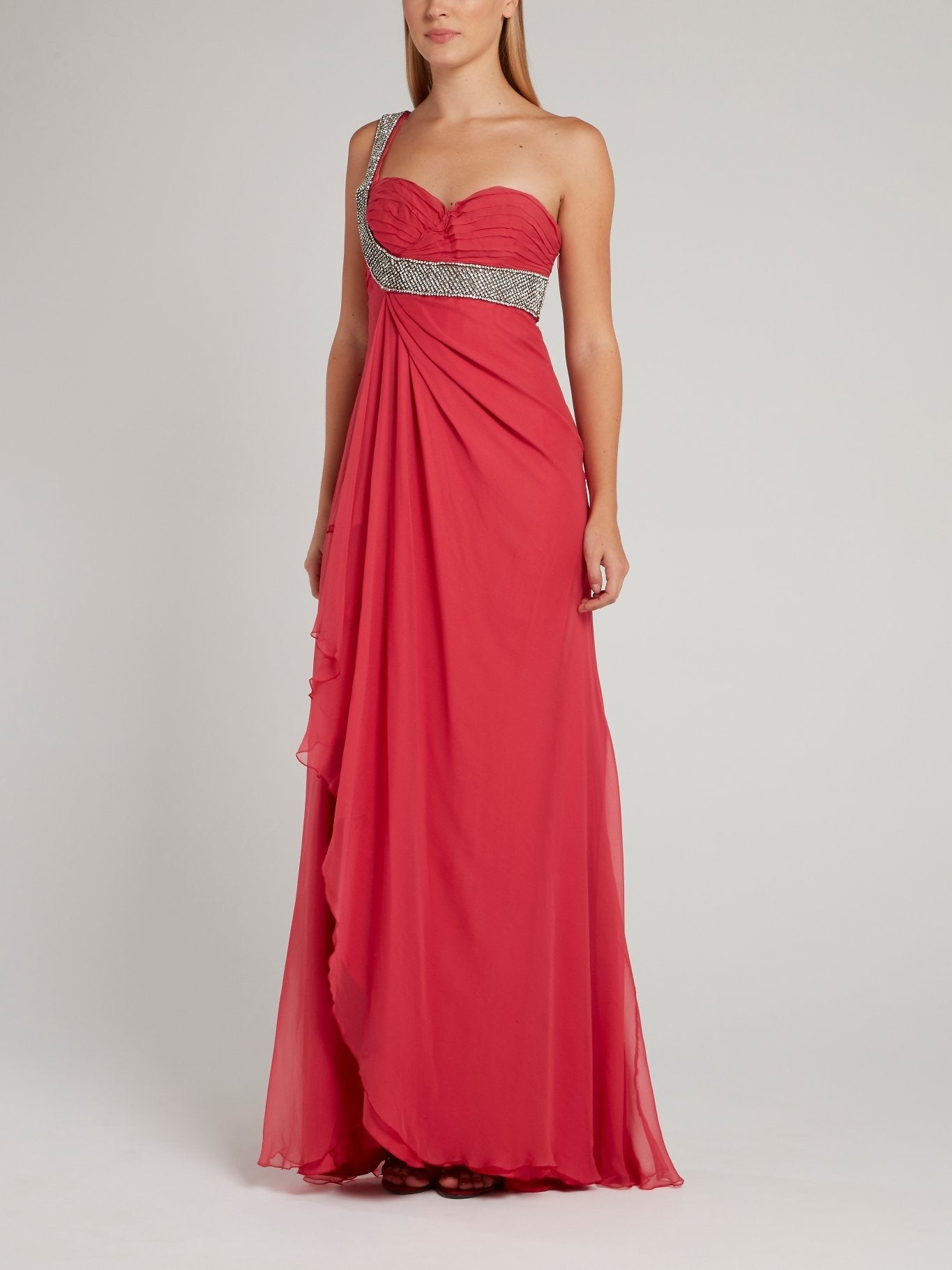 One-Shoulder Empire Waist Maxi Dress