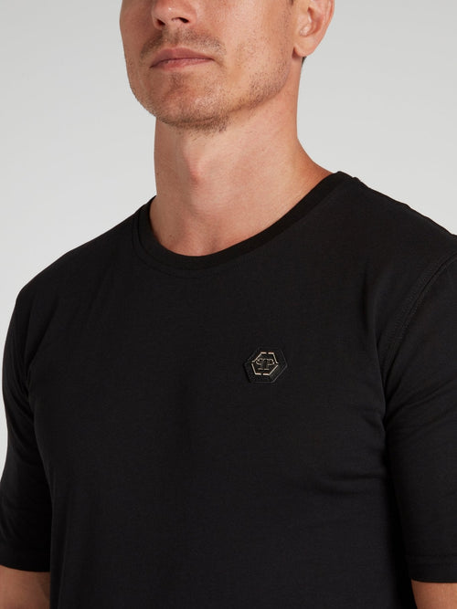 Black Rear Logo Crewneck T-Shirt