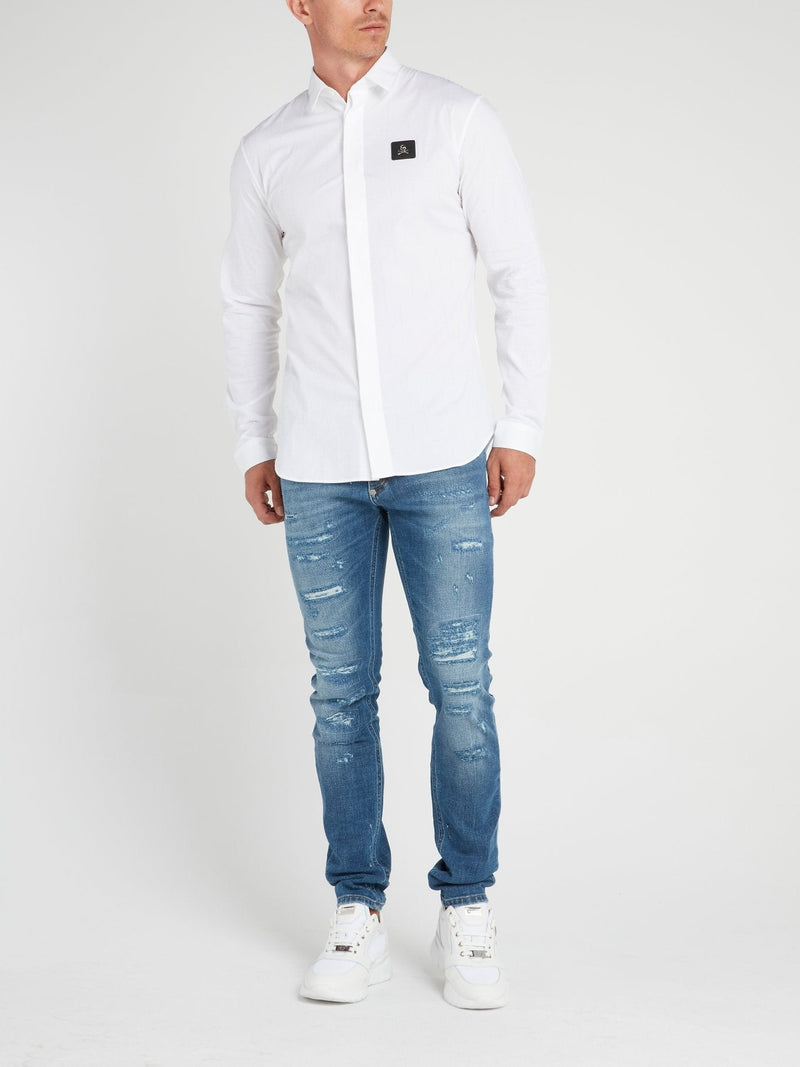 White Crystal Cut Shirt