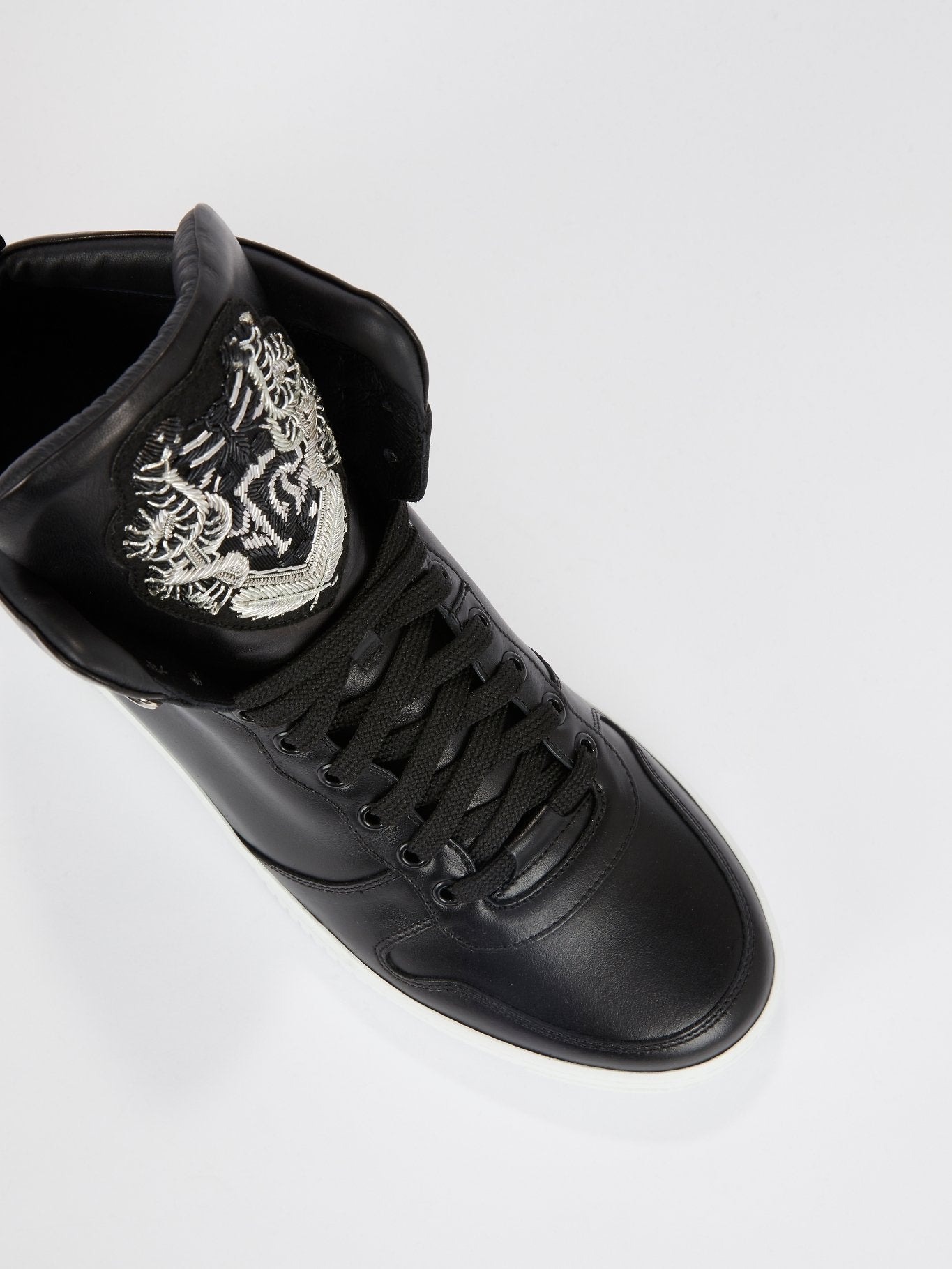 Black Monogram Flap High Top Sneakers