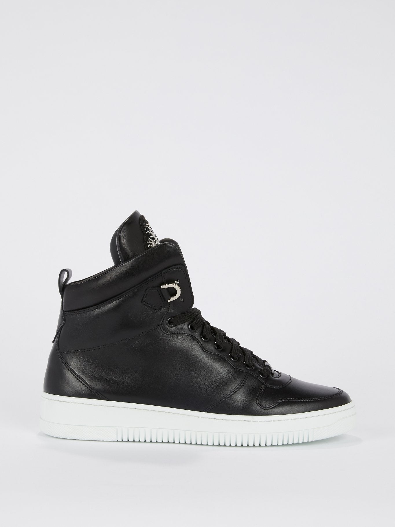 Black Monogram Flap High Top Sneakers