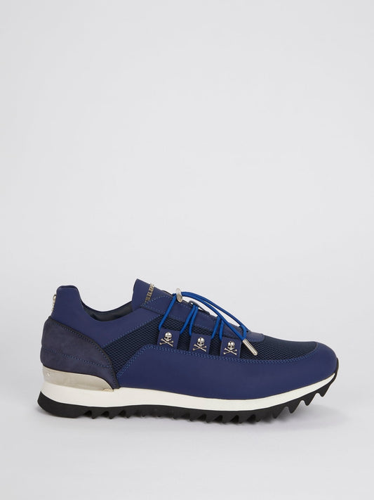 Navy Mesh Panel Sneakers