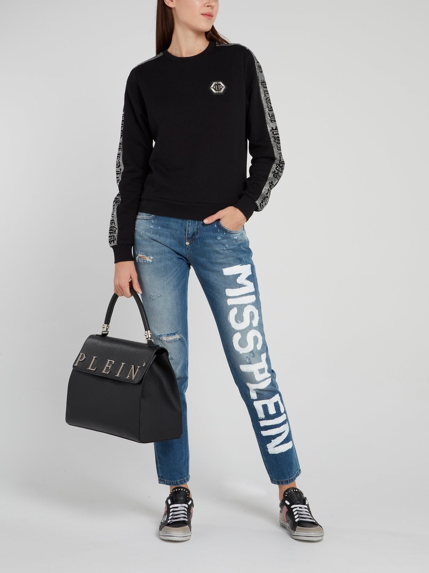 Miss Plein Cropped Boyfriend Jeans