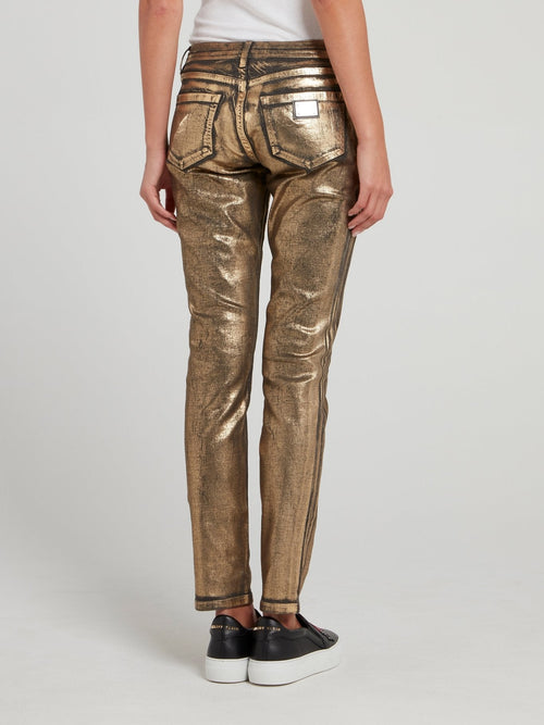 Rustic Gold Slim Fit Jeggings