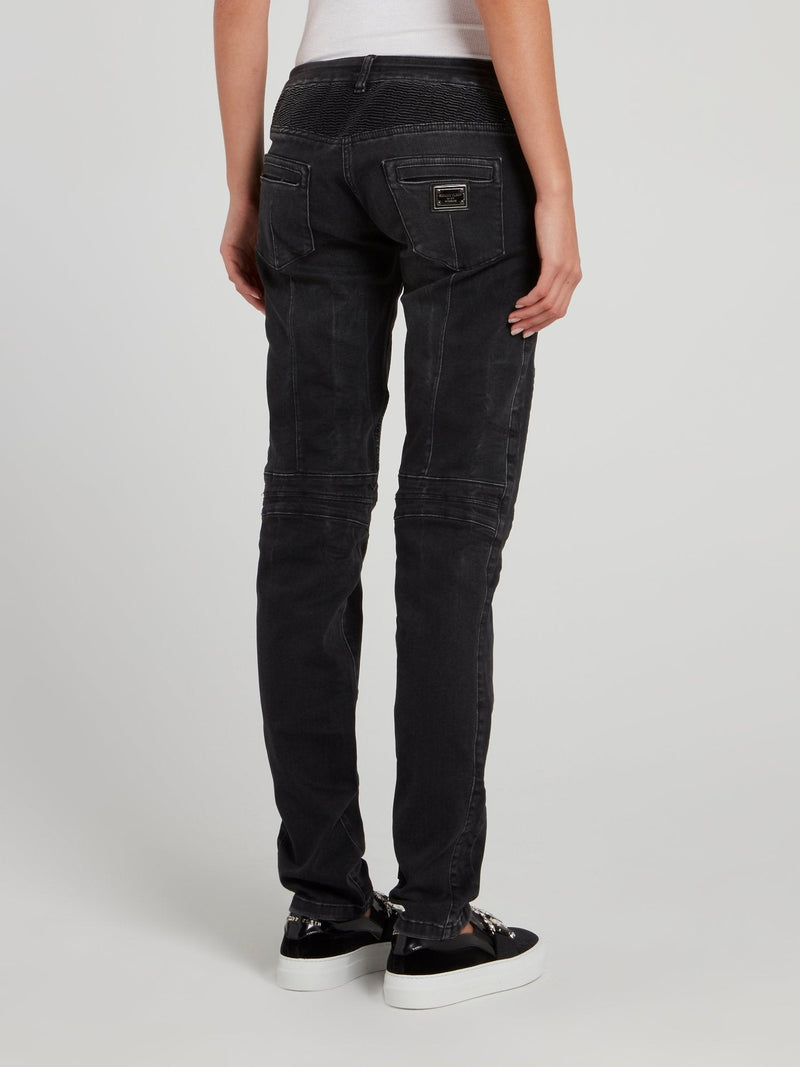 Dark Wash Biker Jeans