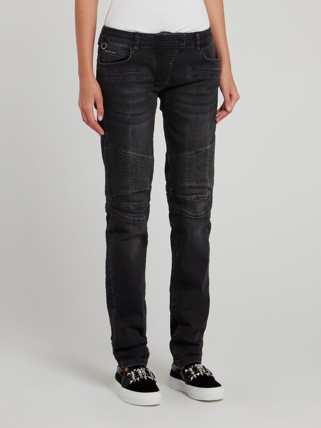 Dark Wash Biker Jeans