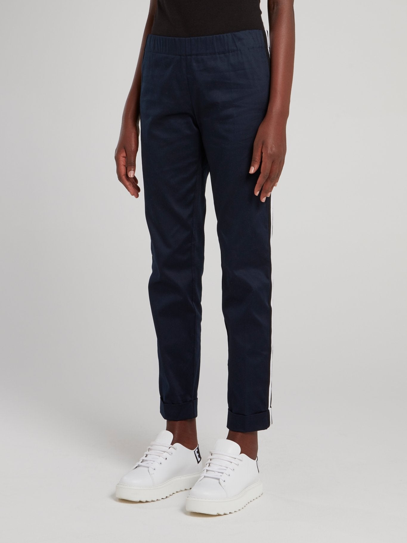 Navy Side Stripe Jogging Trousers