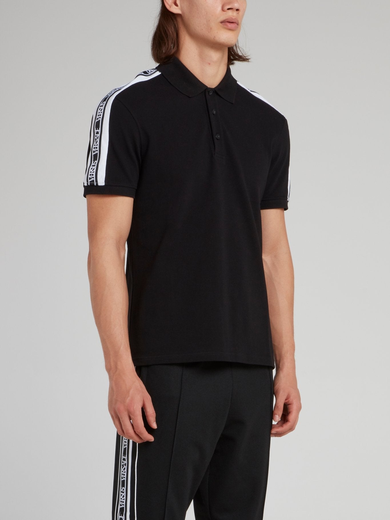 Black Logo Shoulder Polo Shirt