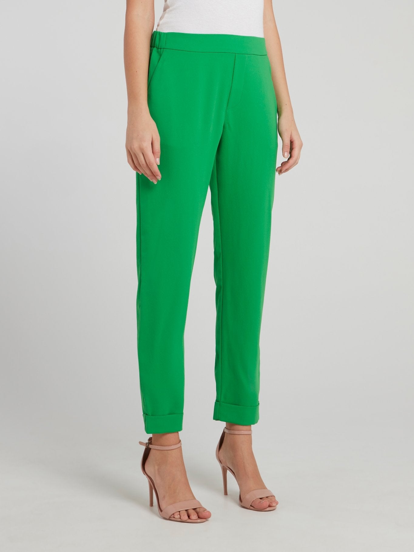 Green High Waist Tapered Pants