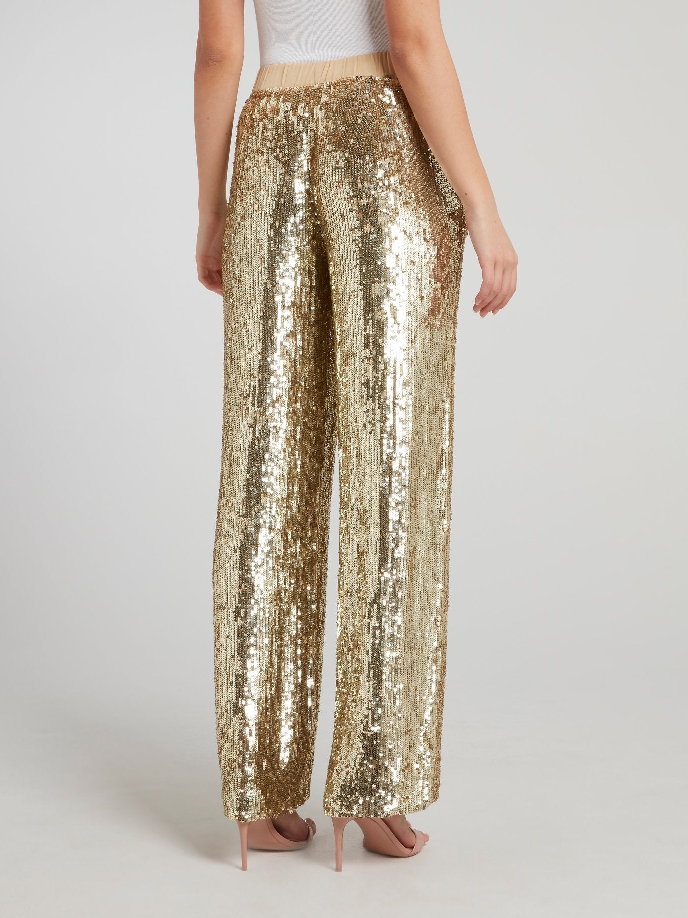 Gold Sequin Palazzo Pants