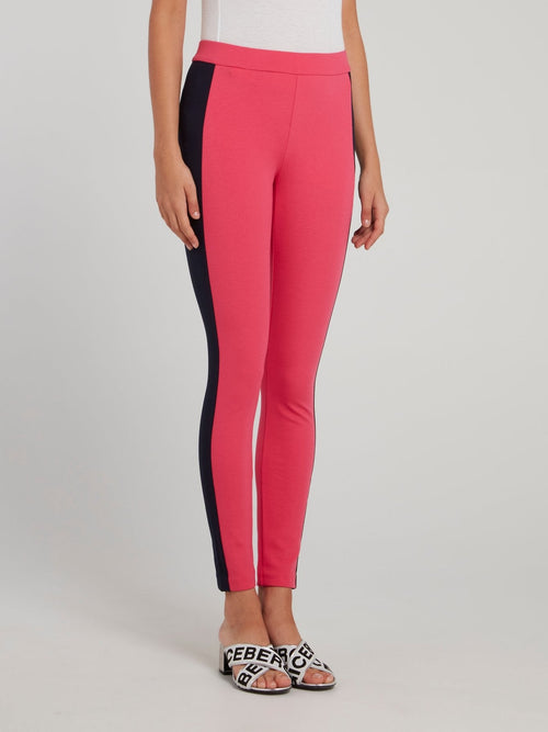 Pink Side Tape Waistband Trousers