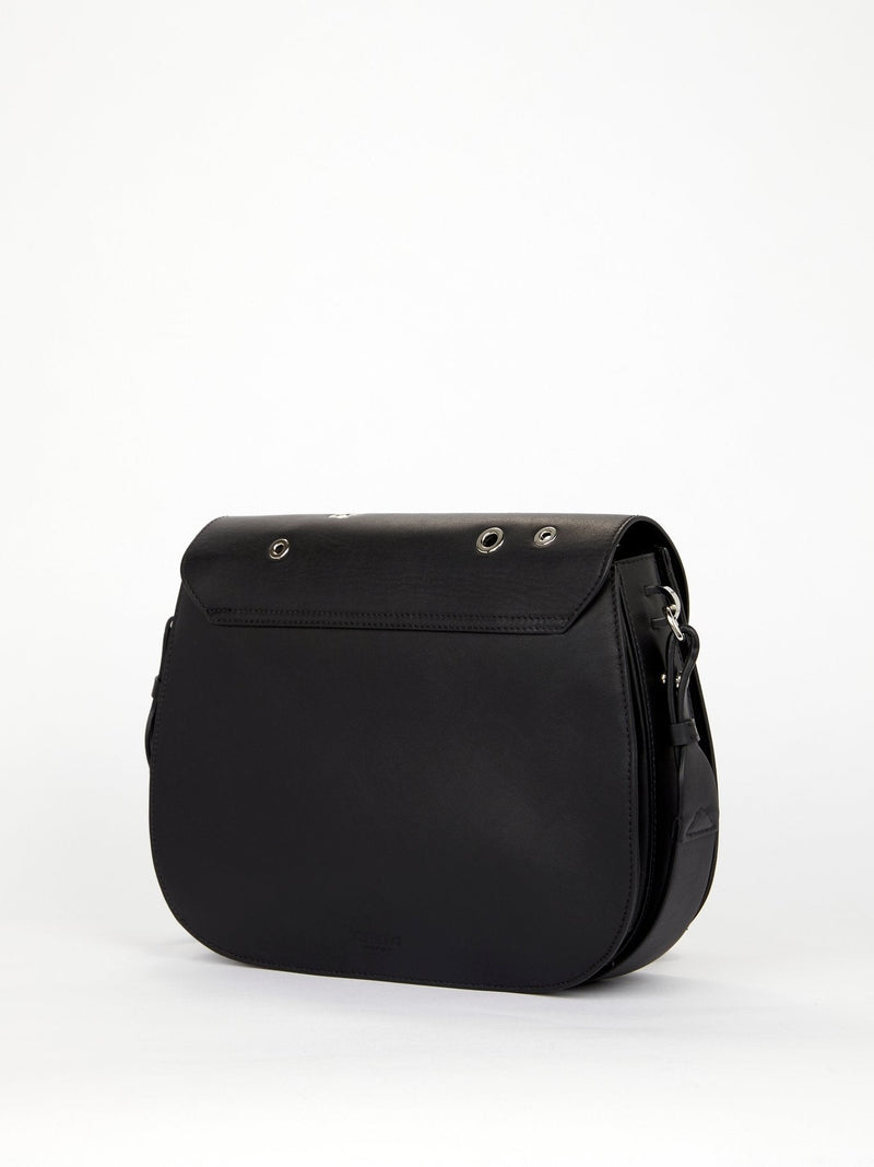 Black Ring Embellished Shoulder Bag