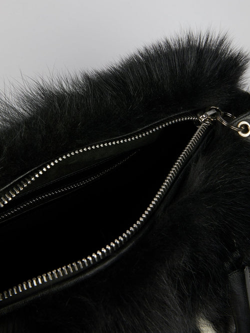 Black Fur Travel Bag