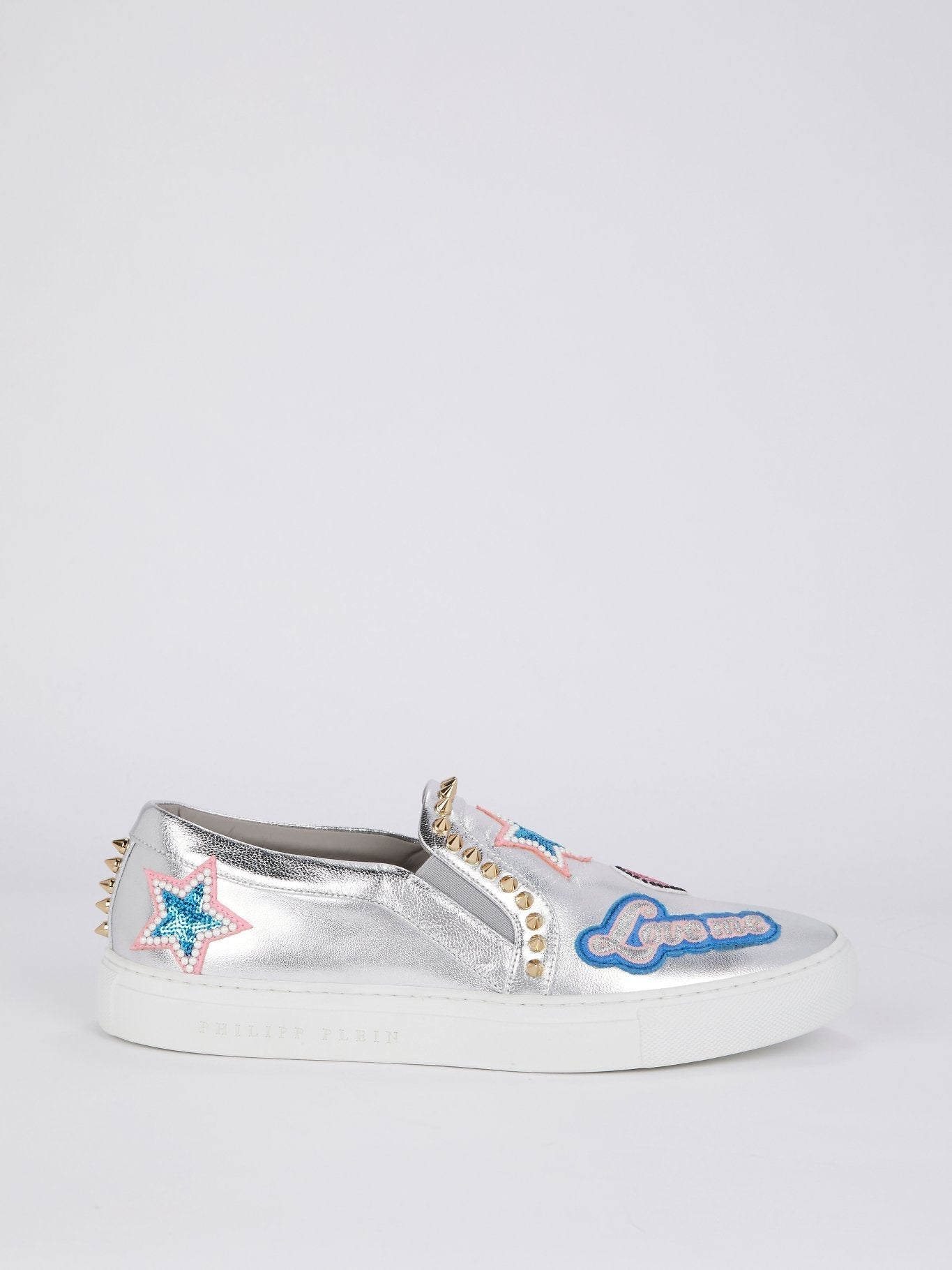 Metallic Appliquéd Slip On Sneakers