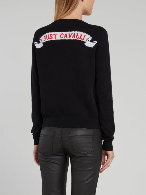 Graphic Embroidered Knitted Sweater