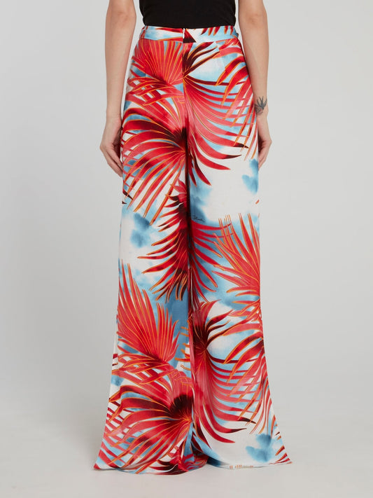 Floral Print Flared Palazzo Pants