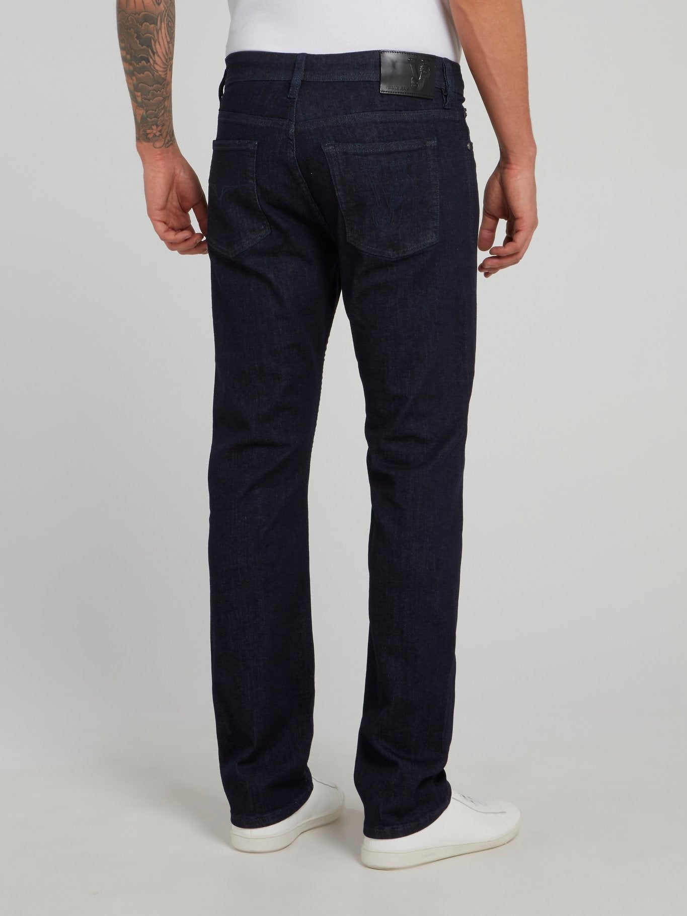 Dark Wash Straight Leg Denim Jeans