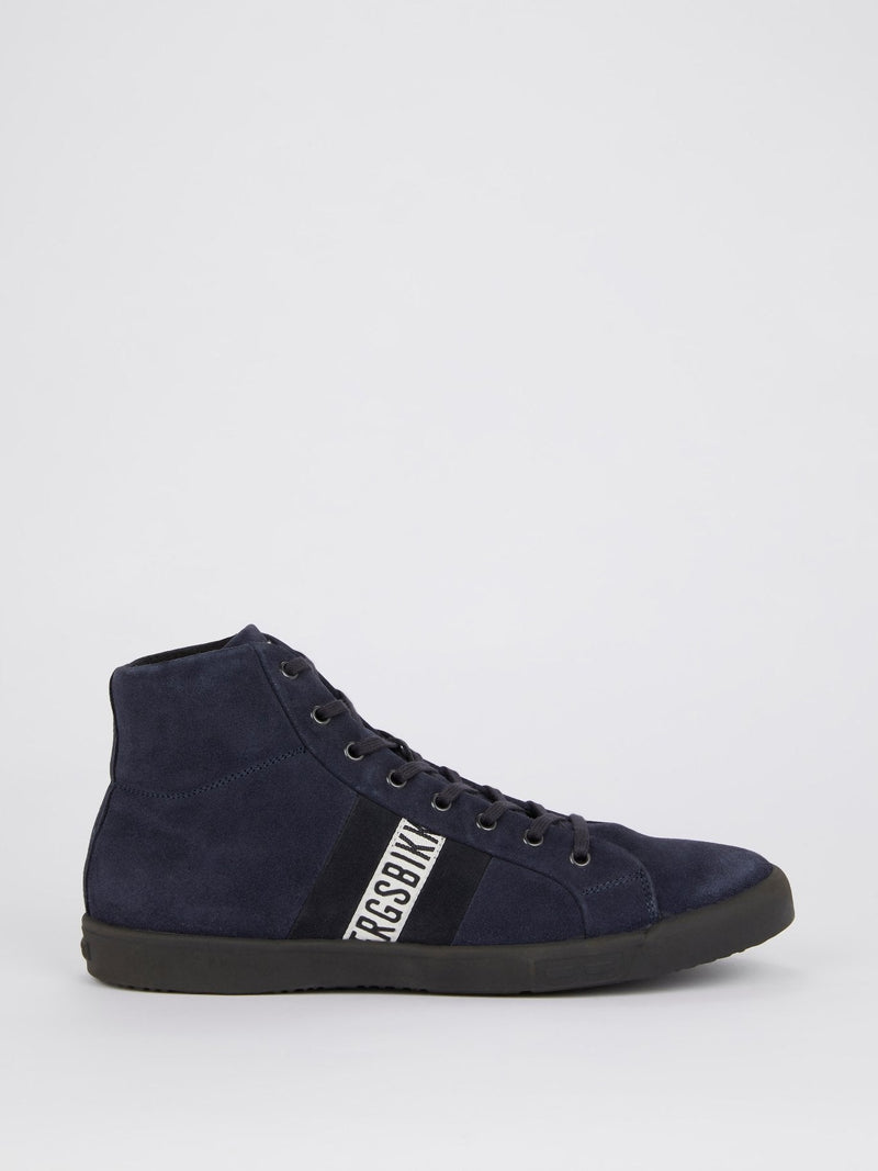 Navy High Top Suede Sneakers